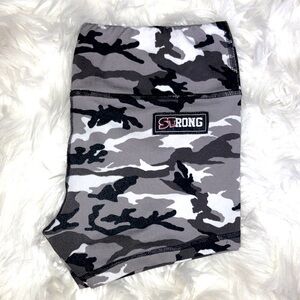 FLEO + STrong Collab Gray Camo Shorts 3.25